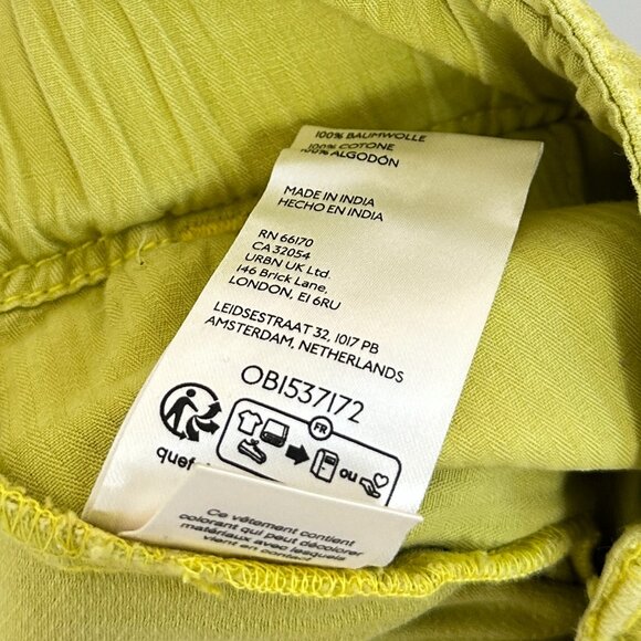 FREE PEOPLE Tahiti Herringbone Cargo Pants in Citronelle Size Small - Picture 8 of 11